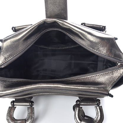 Burberry Metallic Calfskin Quilted Mini Manor Tote Pewter 5 of 11