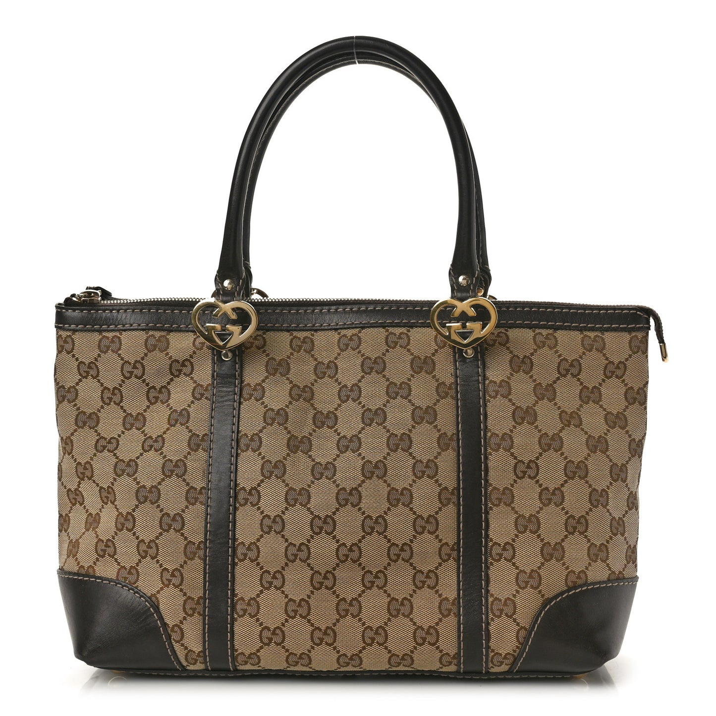 Monogram Small Lovely Heart Tote Dark Brown