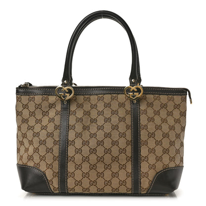 Gucci Monogram Small Lovely Heart Tote Dark Brown 1 of 10