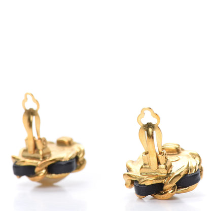 Chanel Pearl Lambskin Clip On Earrings Gold 3 of 4