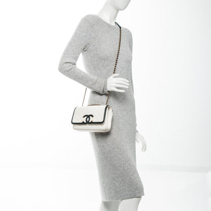 Chanel Caviar Quilted Small CC Filigree Flap White Black 2 of 7