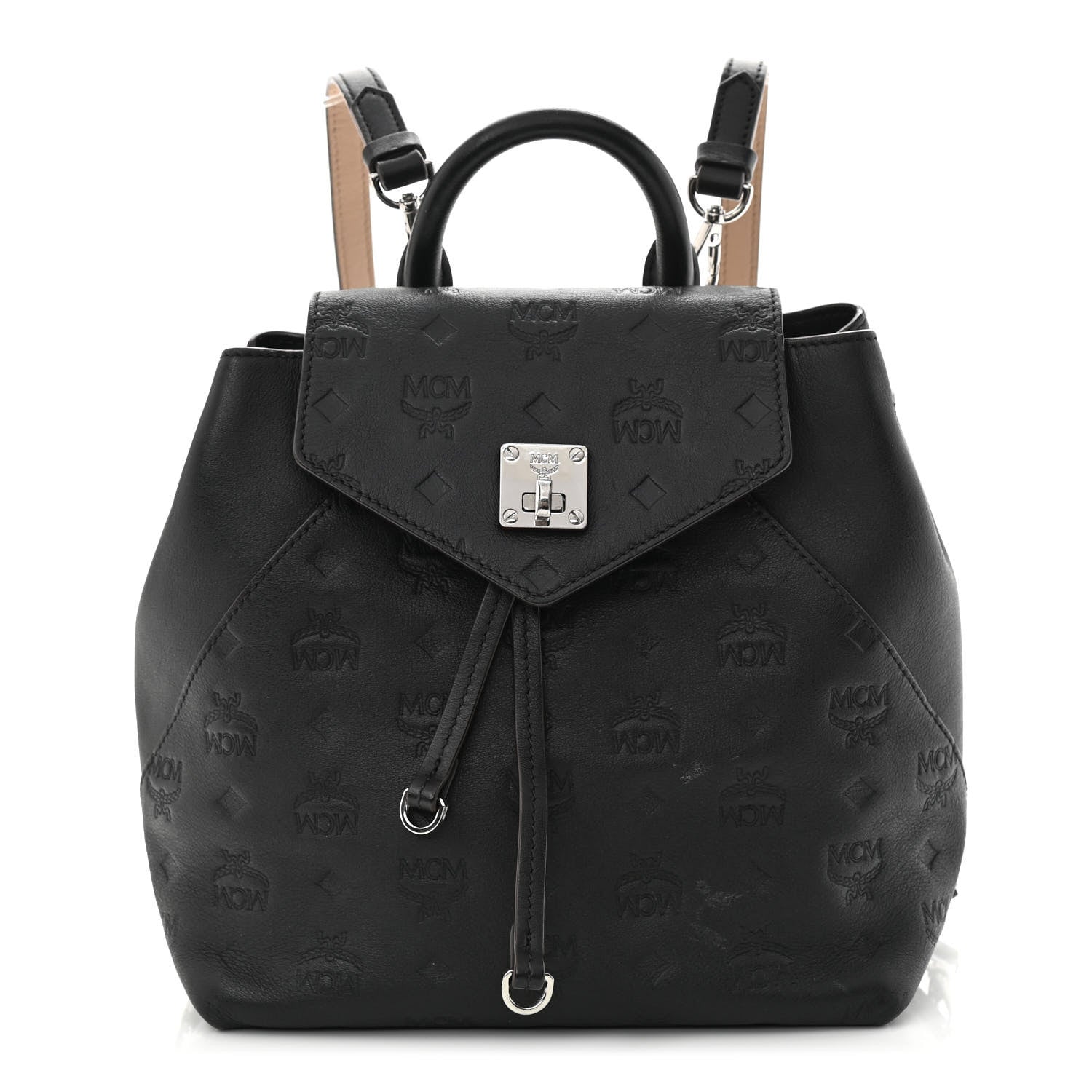 MCM Calfskin Ottomar Monogram Essential Backpack Black 1 of 14