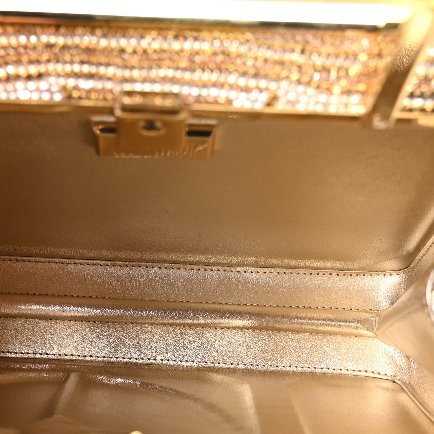 Judith Leiber Crystal Turntable Scratch Minaudiere Clutch Champagne 5 of 10