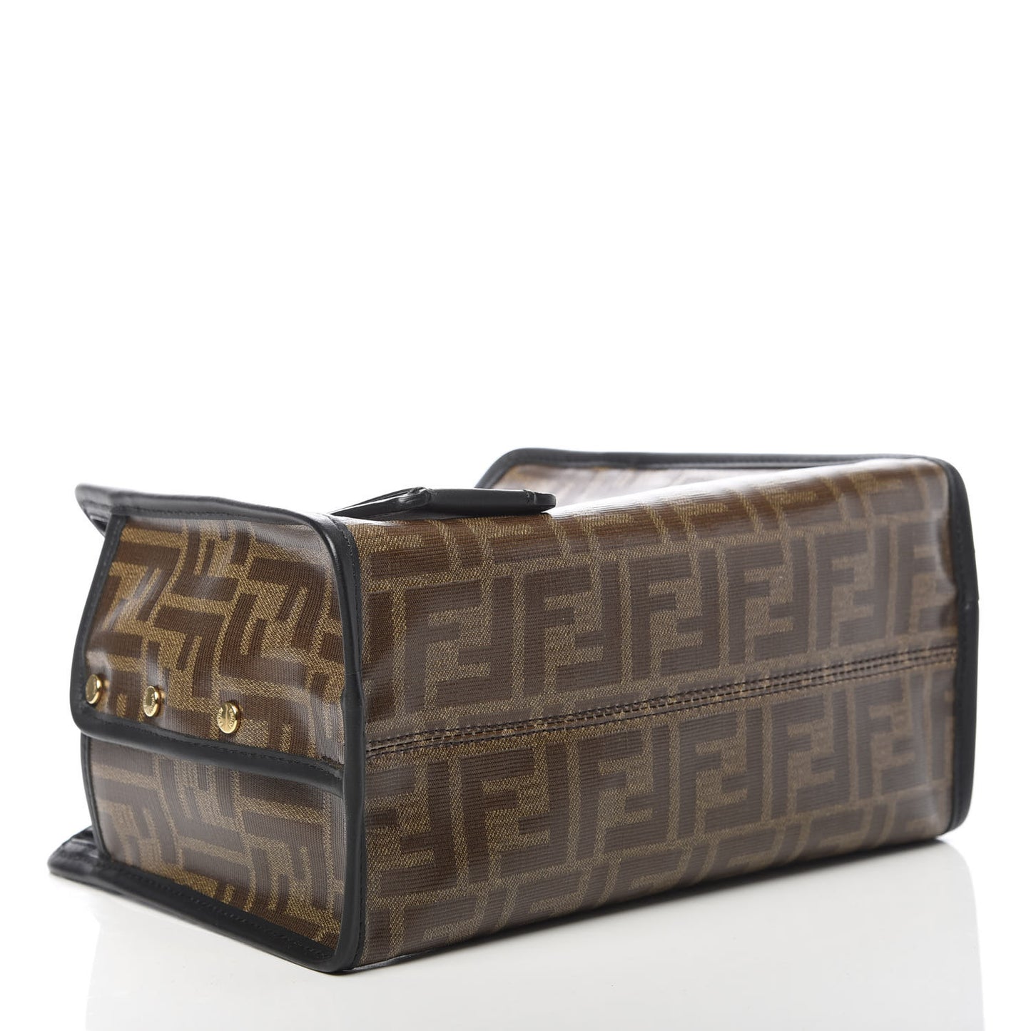 Glazed Fabric Vitello Century FF 1974 Stamp Patch Mini Peekaboo Defender Cover Mogano Panna Black