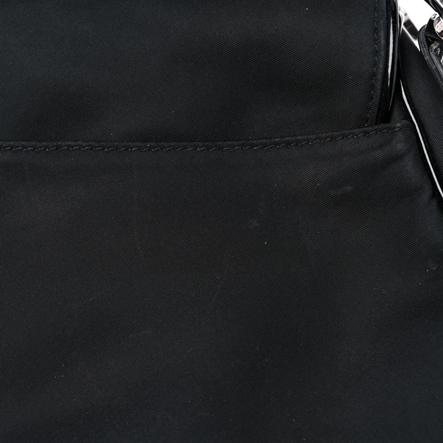 Christian Dior Canvas Patent Calfskin Saddle Bag Black 13 of 17
