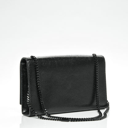 Saint Laurent Python Calfskin Embossed Medium Classic Monogram Kate Satchel Black 3 of 8