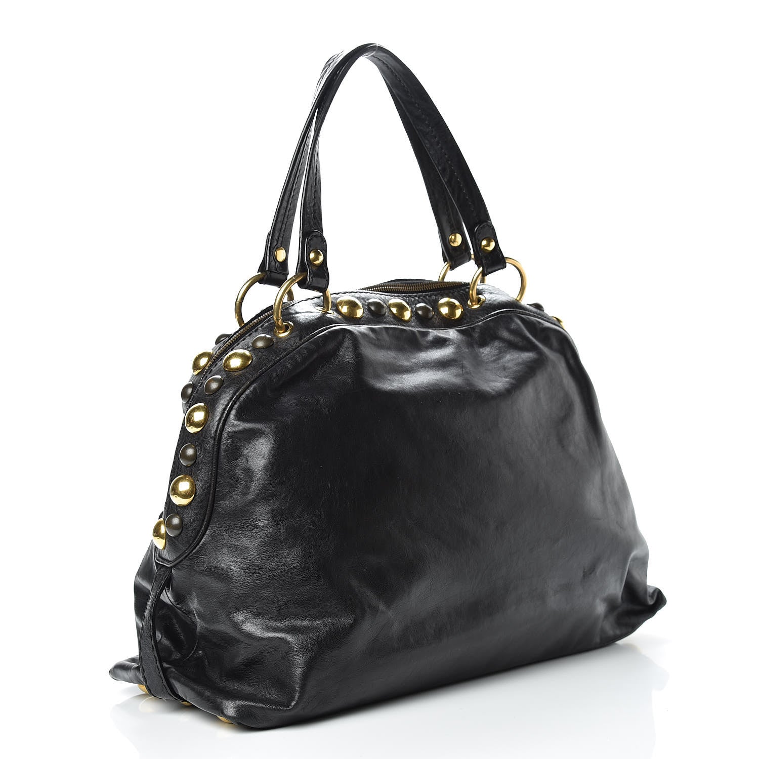 Gucci Calfskin Large Babouska Dome Satchel Black 3 of 12