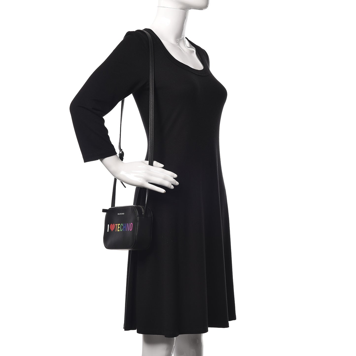 Calfskin I Love Techno XS Everyday Camera Bag Black