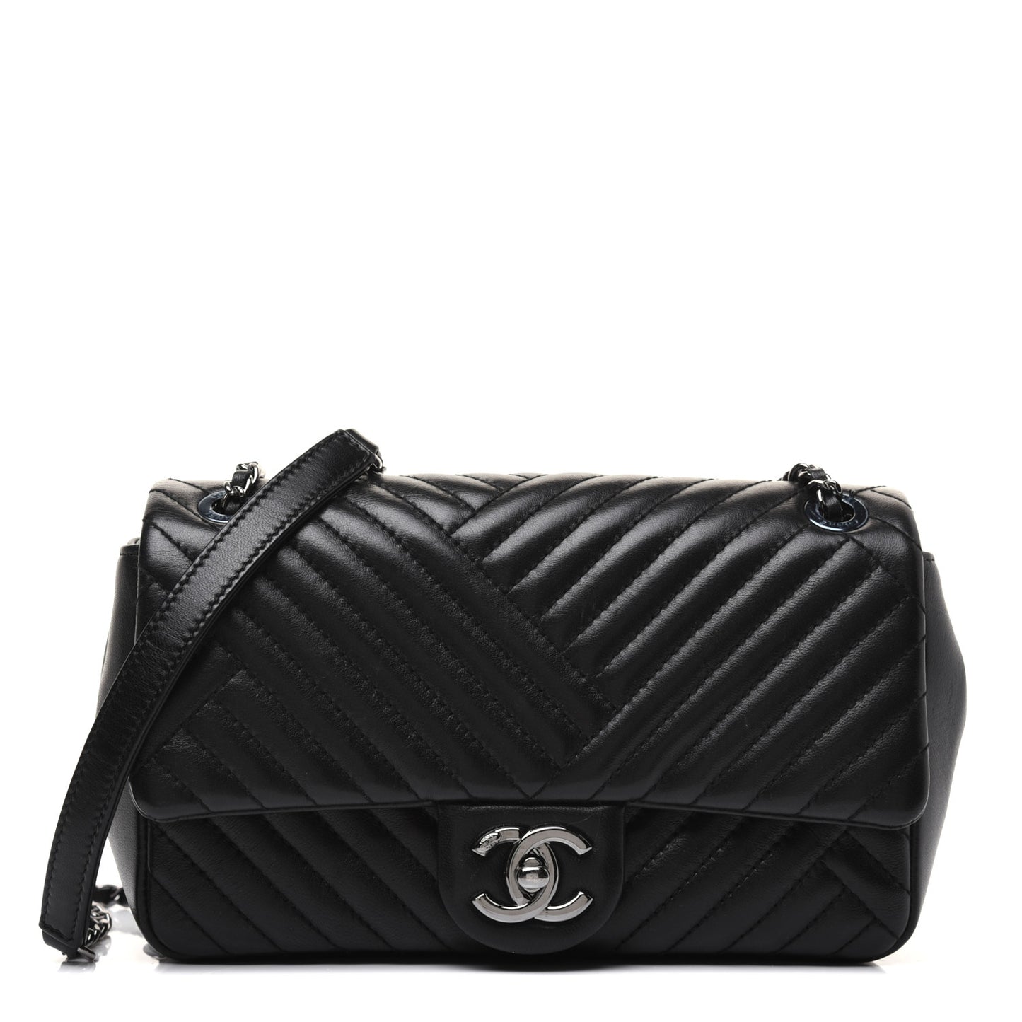 Lambskin Small CC Crossing Flap Black