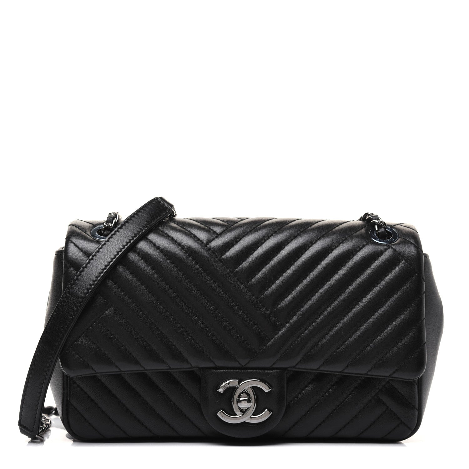 Chanel Lambskin Small CC Crossing Flap Black 1 of 17