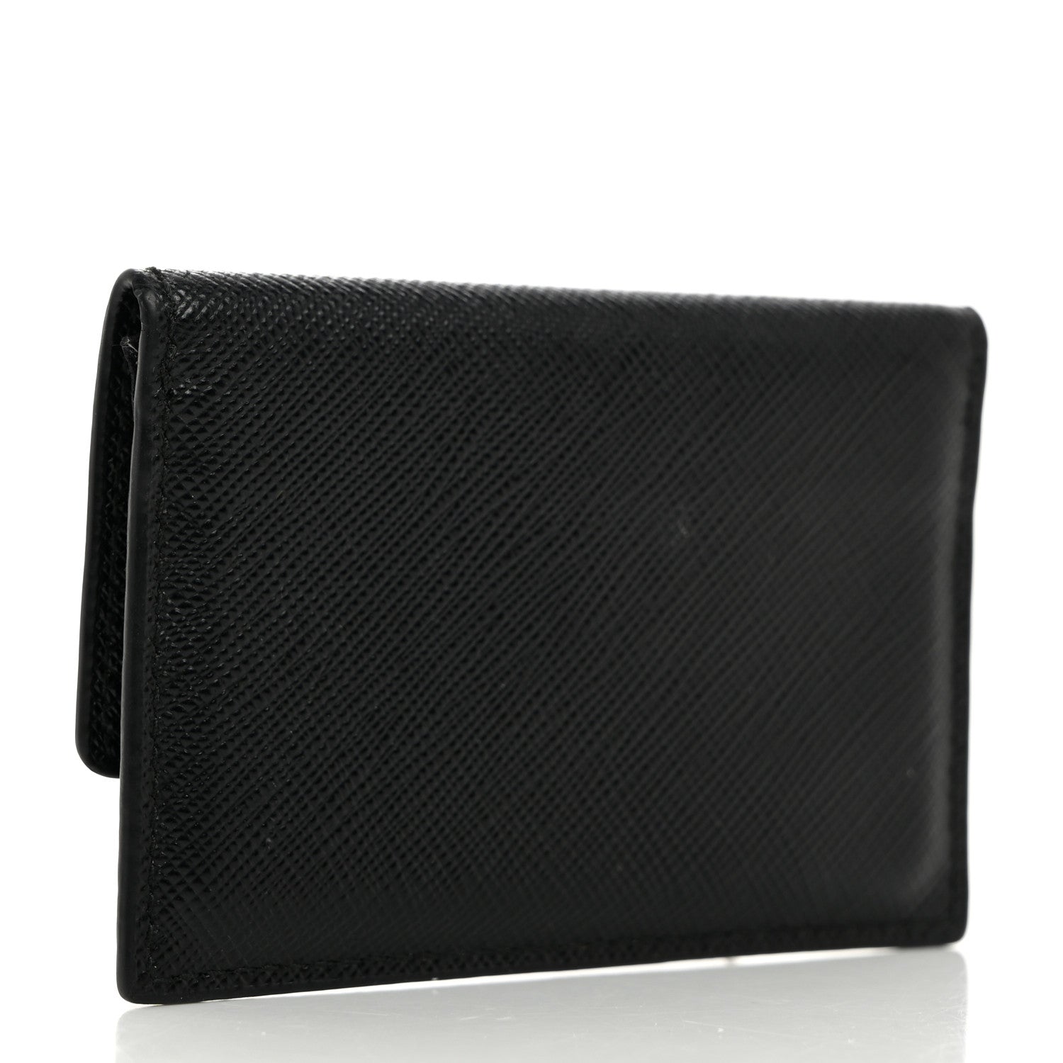 Prada Saffiano Triangle Card Holder Black 3 of 7