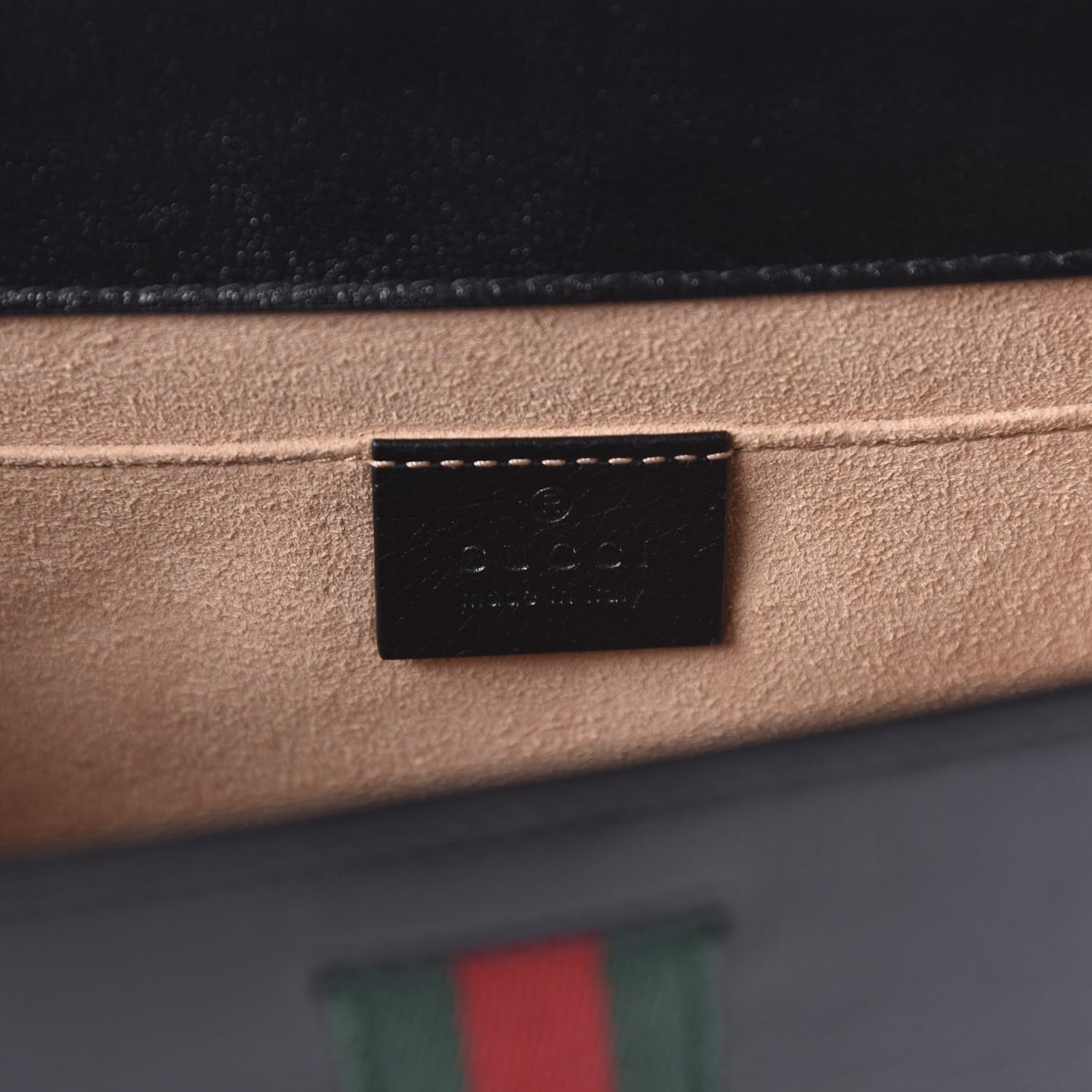Textured Calfskin Web Small Rajah Slim Flap Shoulder Bag Black