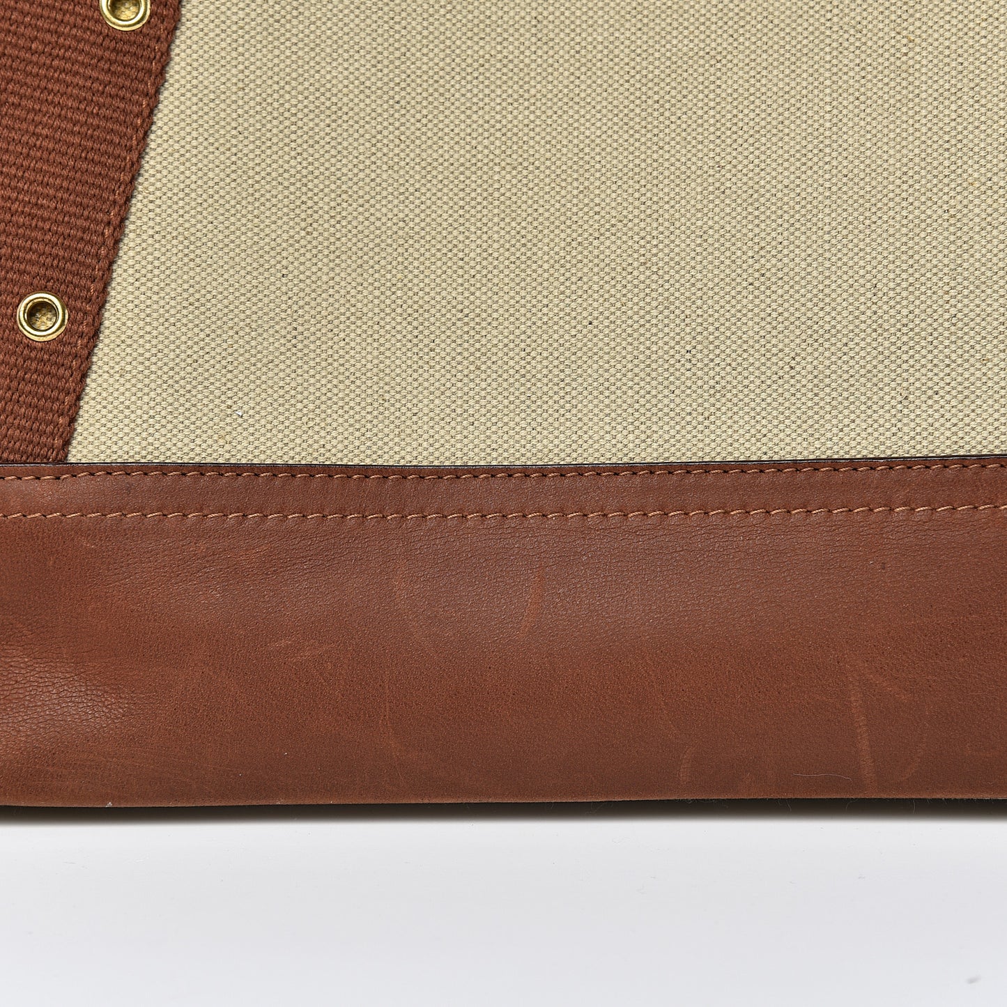 Canvas Calfskin Street Chic Tote Brown