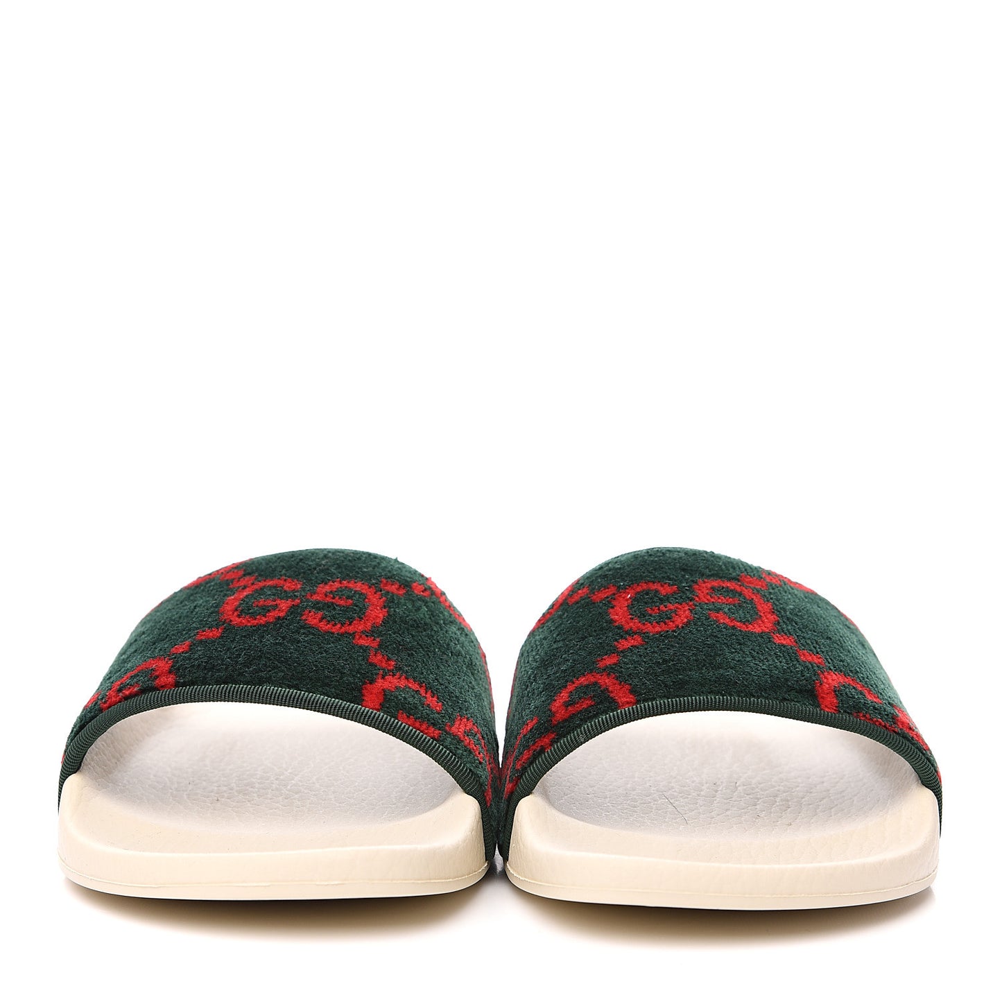 Velvet GG Monogram Slide Sandals 39 Green Red