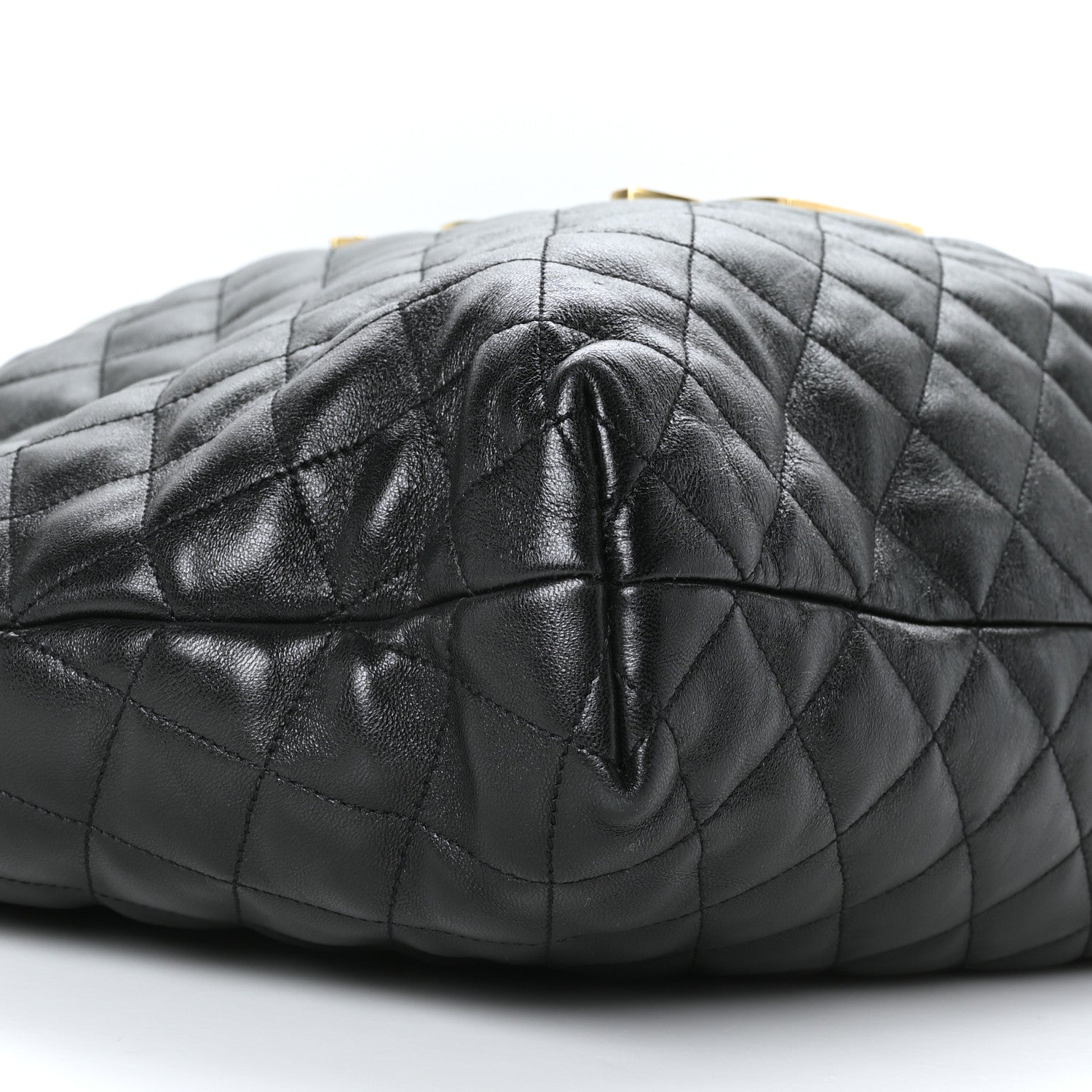 Saint Laurent Lambskin Quilted Maxi Icare Shopping Tote Black 9 of 10