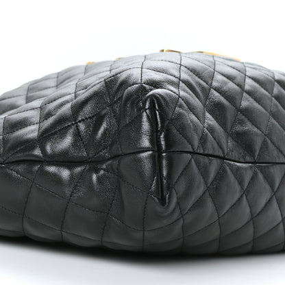 Saint Laurent Lambskin Quilted Maxi Icare Shopping Tote Black 9 of 10