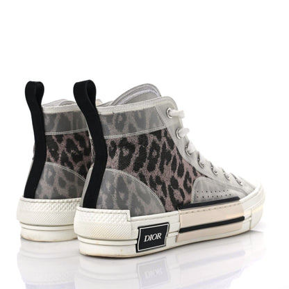 Christian Dior Canvas Leopard Print Womens B23 High Top Sneakers 38 White 4 of 13