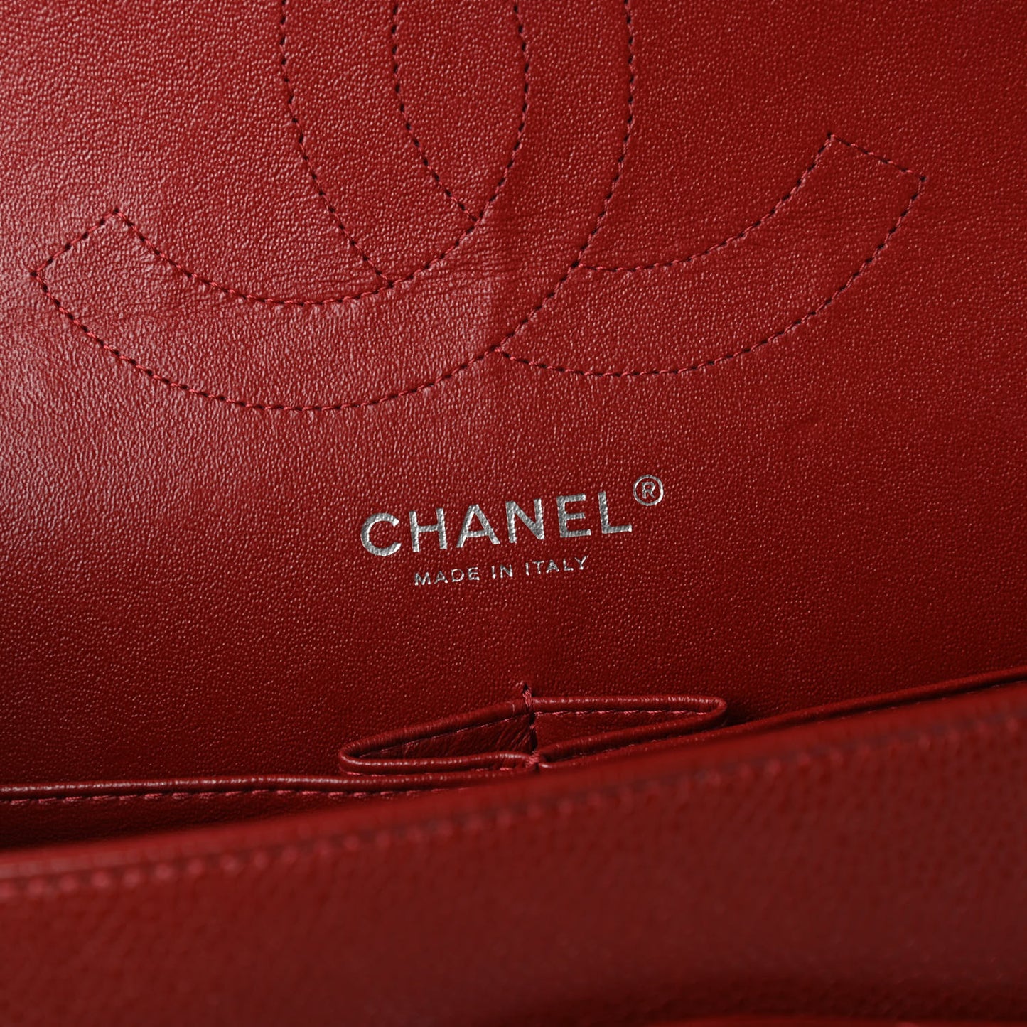 Caviar Quilted Jumbo Double Flap Dark Red