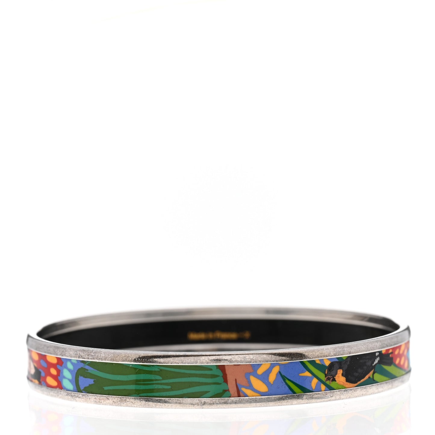 Enamel Printed Narrow Jungle Of Eden Bracelet 65 Pierres et Cactus