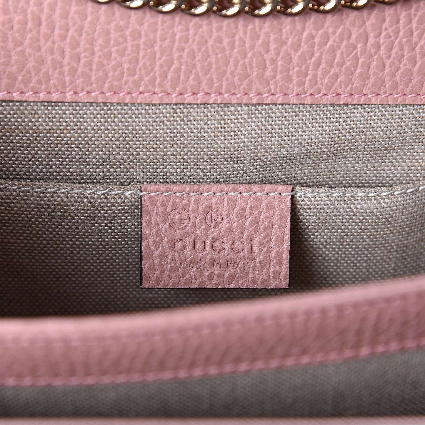 Dollar Calfskin Small Interlocking G Shoulder Bag Soft Pink