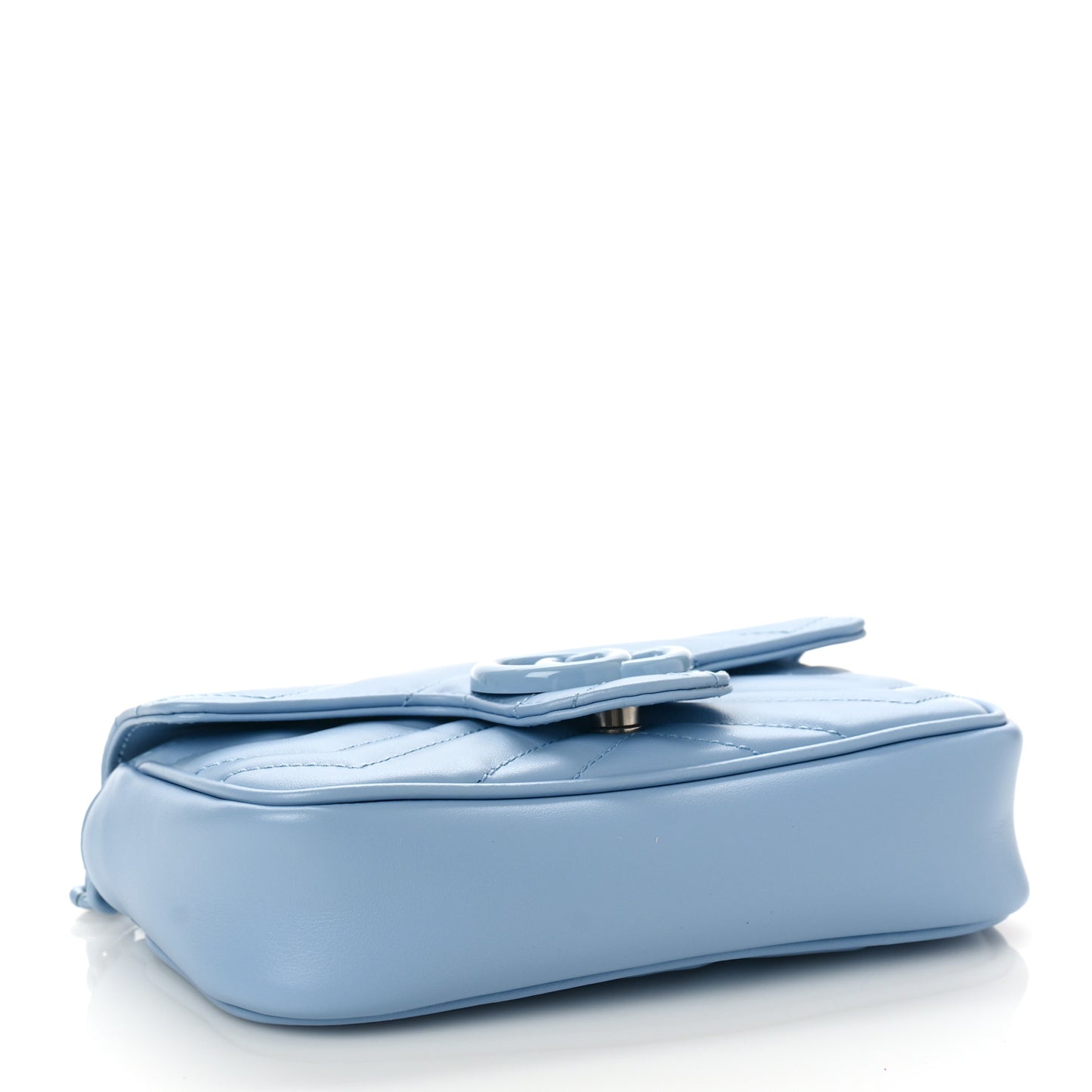 Calfskin Matelasse Monochrome GG Marmont Chain Belt Bag Porcelain Light Blue
