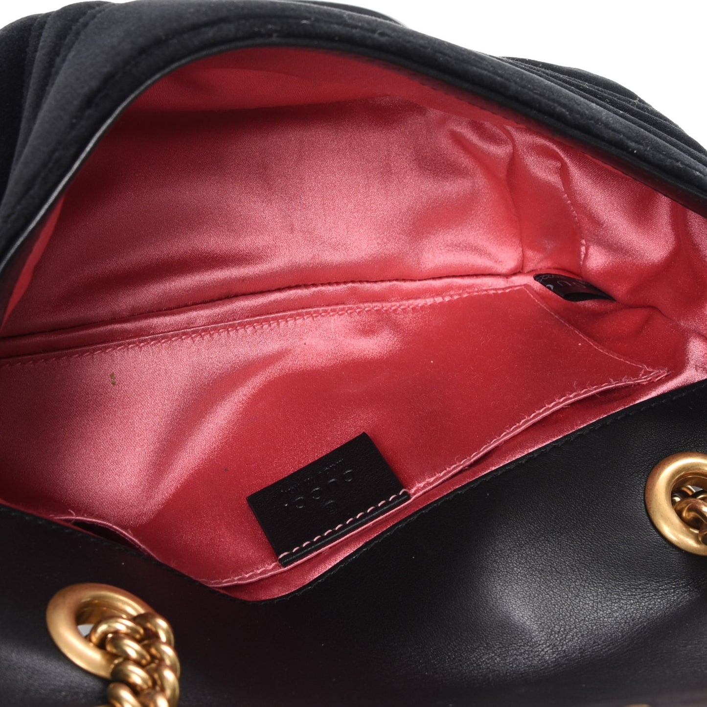 Velvet Matelasse Mini GG Marmont Shoulder Bag Black