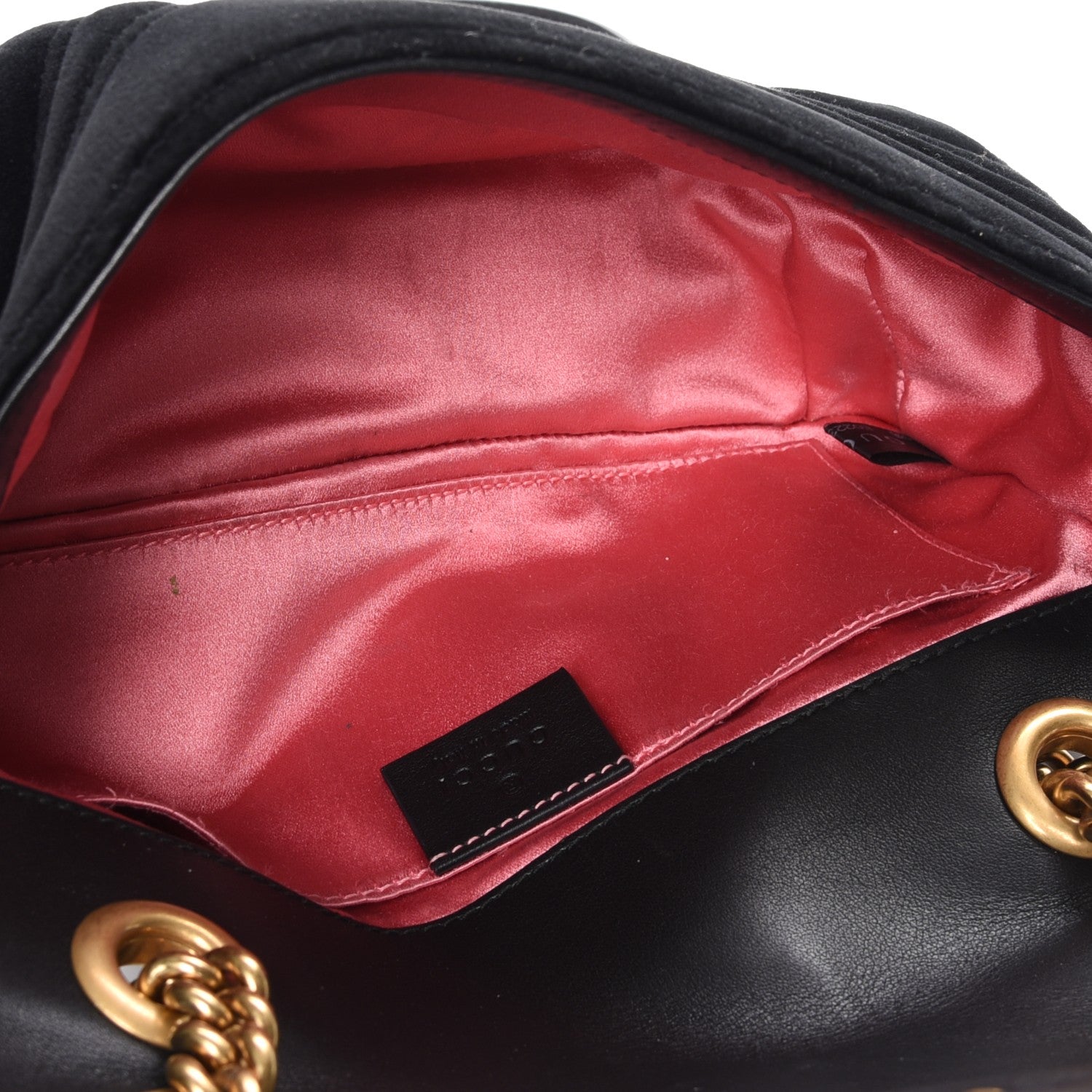 Gucci Velvet Matelasse Mini GG Marmont Shoulder Bag Black 5 of 7