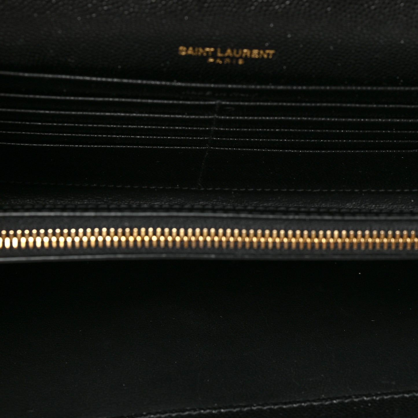 Grain De Poudre Matelasse Chevron Monogram Chain Wallet Black