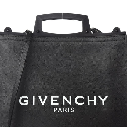 Givenchy Textured Coated Canvas Logo Print Medium Rave Tote Black 9 of 9