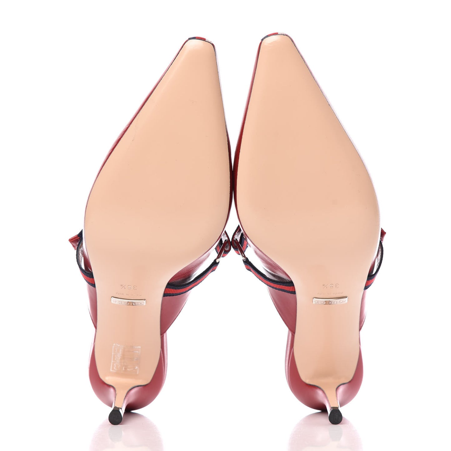Malaga Kid Sylvie Web Cross Strap Mid-Heel Slides 38.5 Hibiscus Red