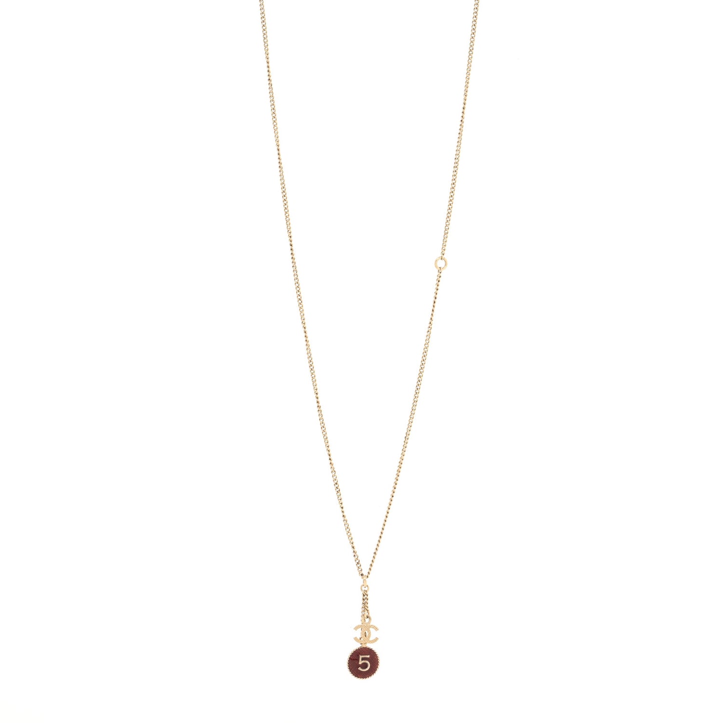 Chain No 5 CC Necklace Red Gold