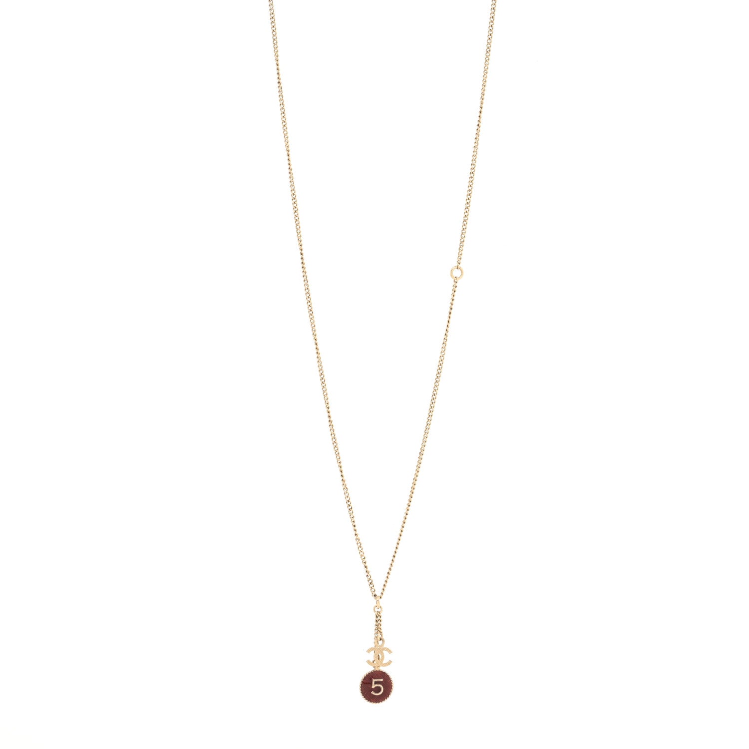 Chanel Chain No 5 CC Necklace Red Gold 1 of 3