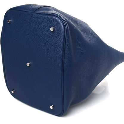 Hermes Taurillon Clemence Picotin Lock TGM Bleu Saphir 9 of 9