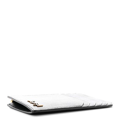 Saint Laurent Grained Calfskin Monogram 5 Fragments Zip Pouch Card Holder Black 4 of 11