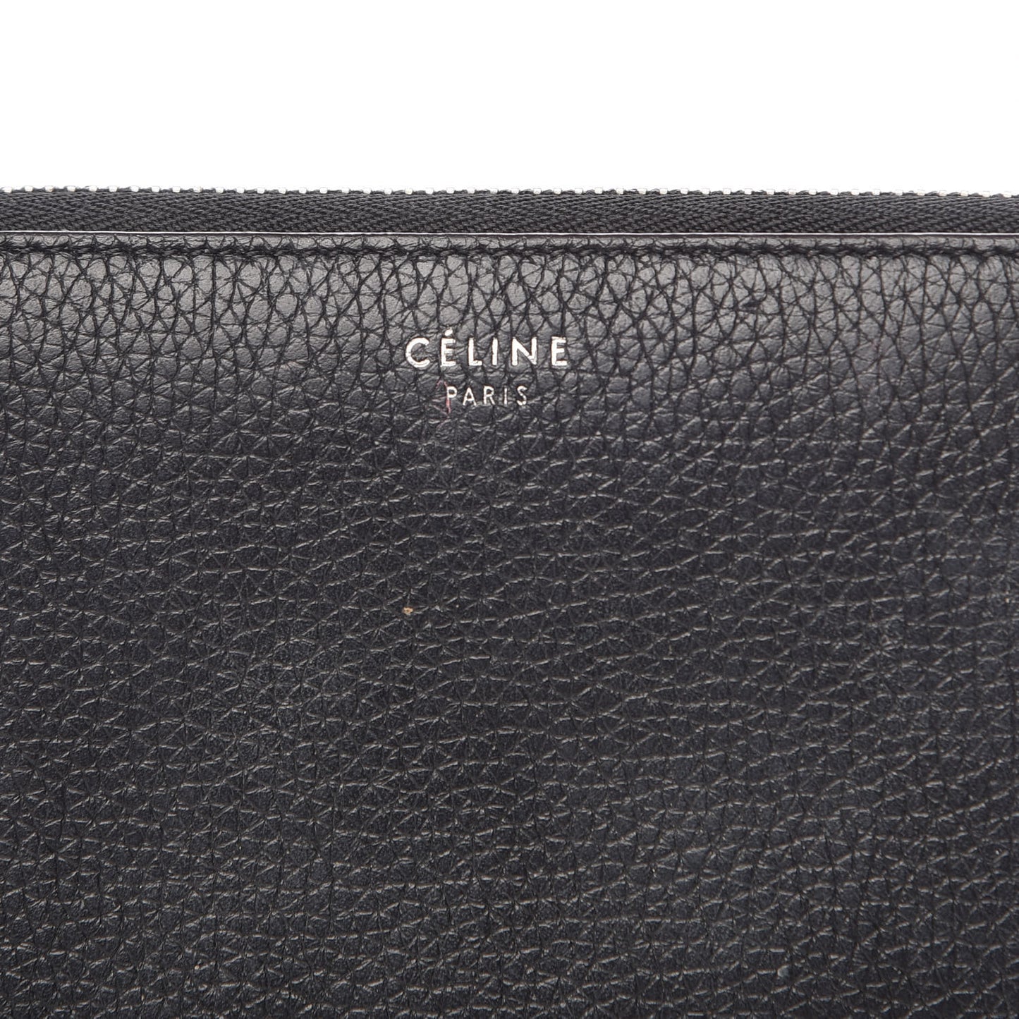 Drummed Calfskin Zip Around Multifunction Wallet Black Citron