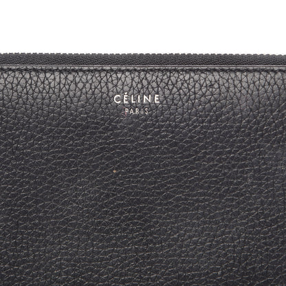 Celine Drummed Calfskin Zip Around Multifunction Wallet Black Citron 8 of 10