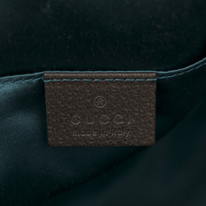 Gucci GG Supreme Monogram Textured Dollar Calfskin Web Small Ophidia Dome Shoulder Bag Beige Ebony New Acero 6 of 11