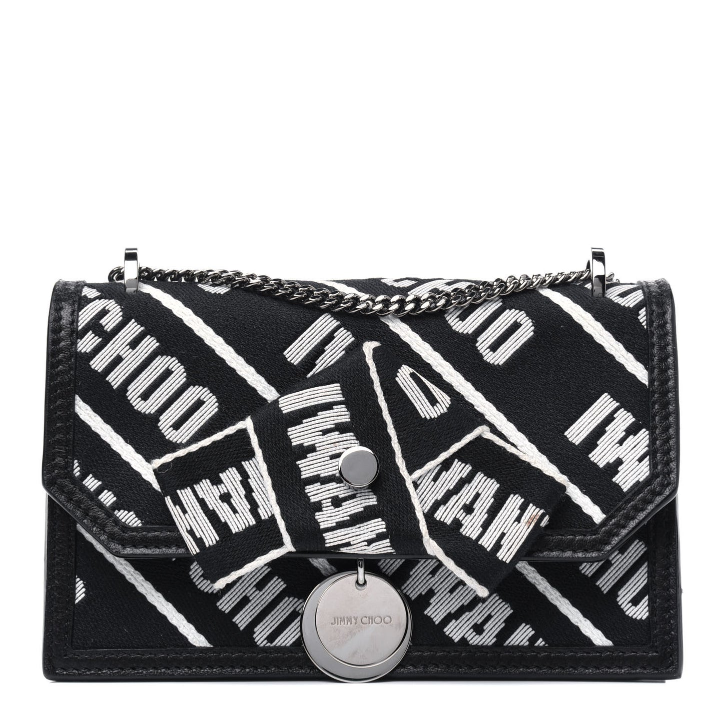 Nylon I Want Choo Logo Crossbody Bag Black