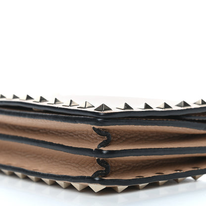 Valentino Garavani Pebbled Calfskin Rockstud Wallet on Chain Camel Rose 9 of 9