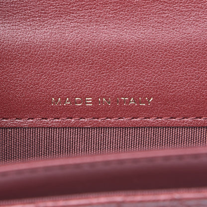 Chanel Calfskin Camellia Embossed Quilted Card Holder Burgundy 7 of 8