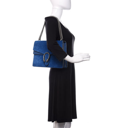 Gucci Suede Medium Dionysus Shoulder Bag Blue 2 of 9