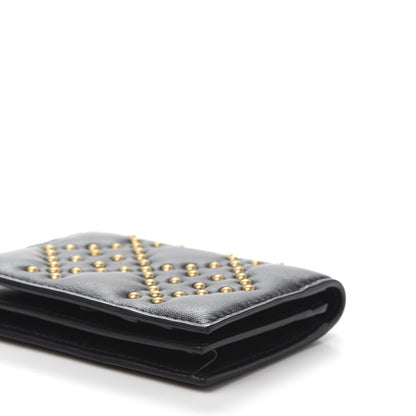 Christian Dior Lambskin Cannage Studded Lady Dior Card Holder Black 11 of 11