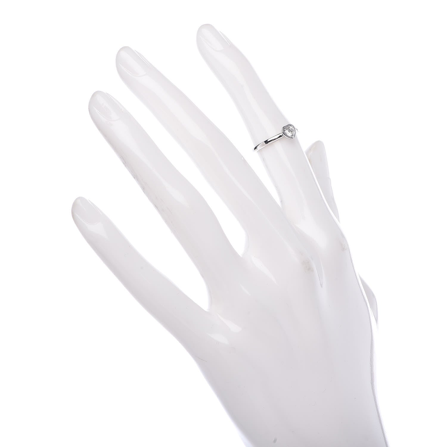 Cartier 18K White Gold Diamond D'Amour Heart Ring 47 4 2 of 7