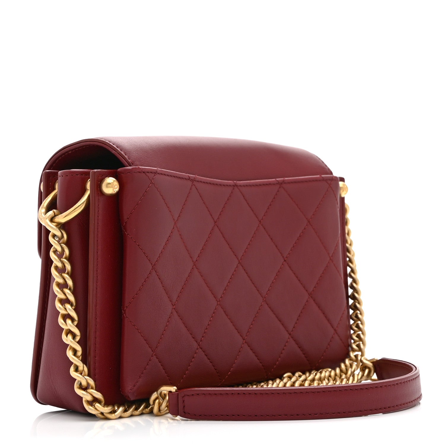 Chanel Calfskin Quilted Envelope Flap Dark Red 3 of 10