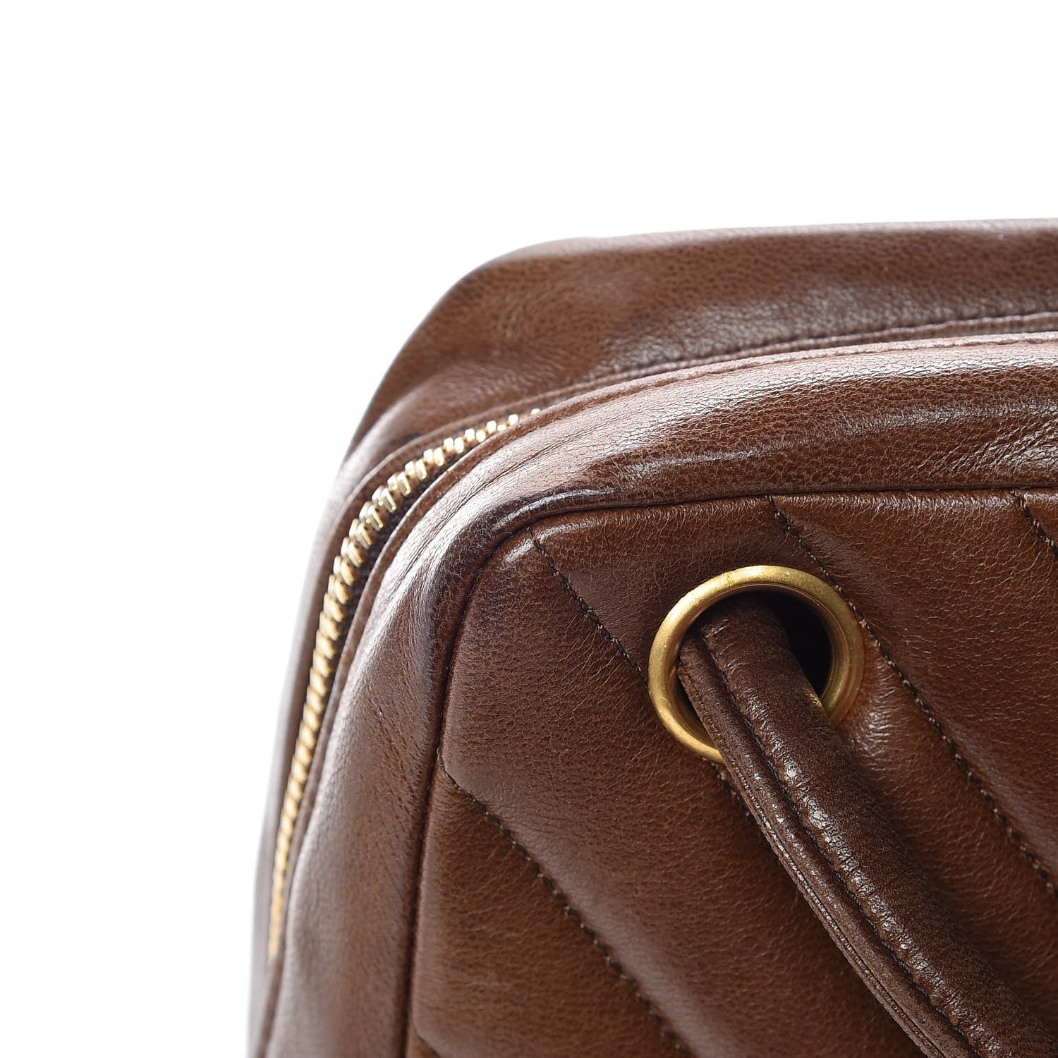 Chanel Lambskin Chevron Quilted Shoulder Bag Brown 12 of 24