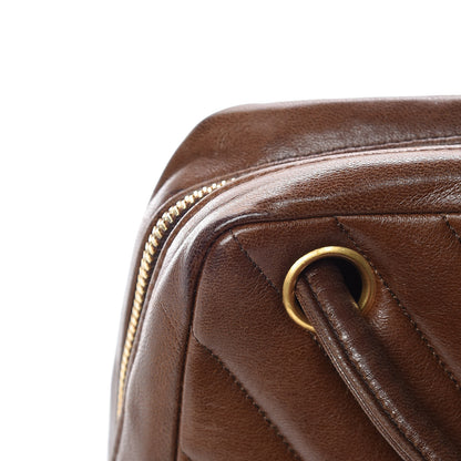 Chanel Lambskin Chevron Quilted Shoulder Bag Brown 12 of 24