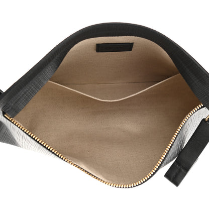 Loewe Calfskin Linen Embossed Large T Pouch Black 5 of 7