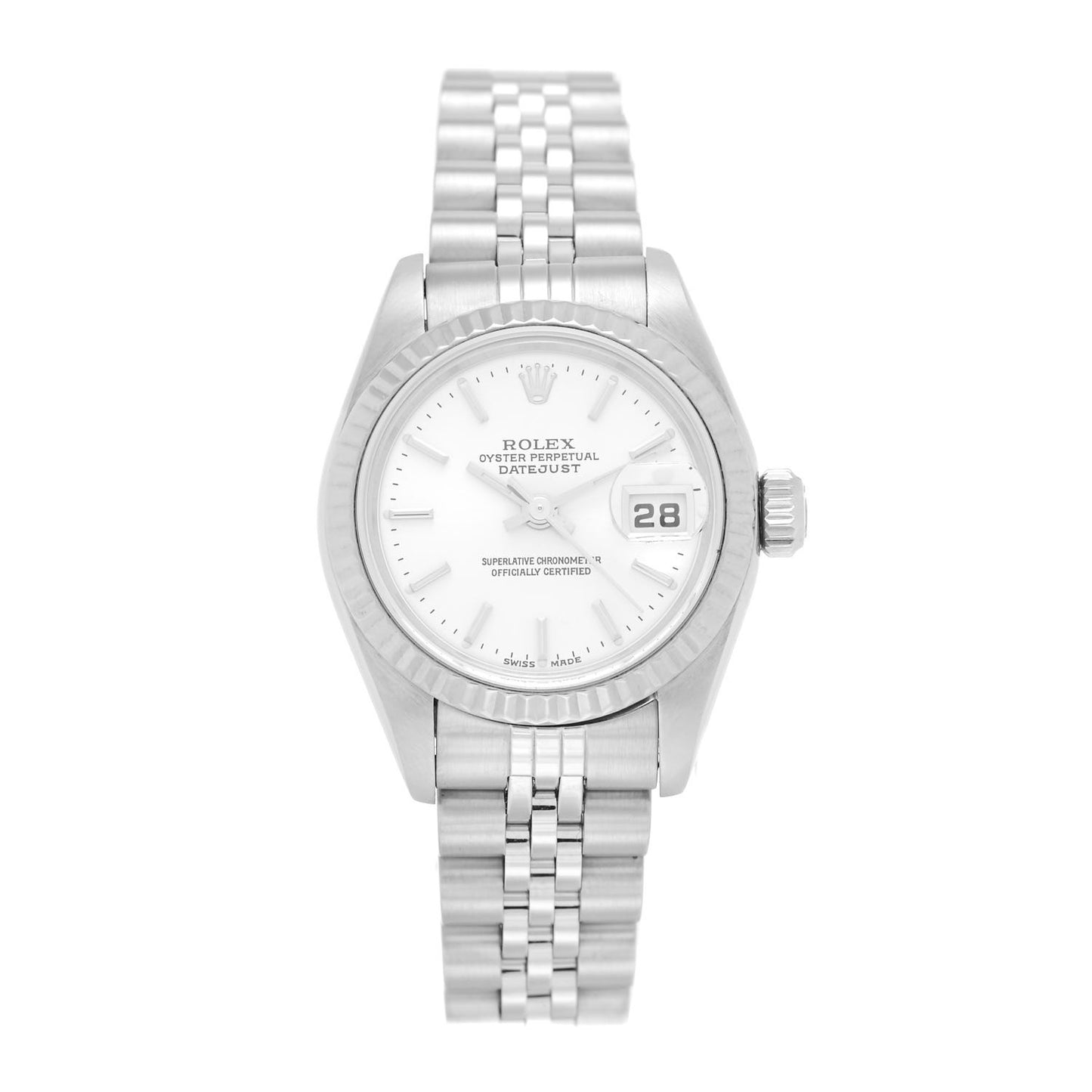 Stainless Steel 18K White Gold 26mm Oyster Perpetual Datejust Watch Silver 79174