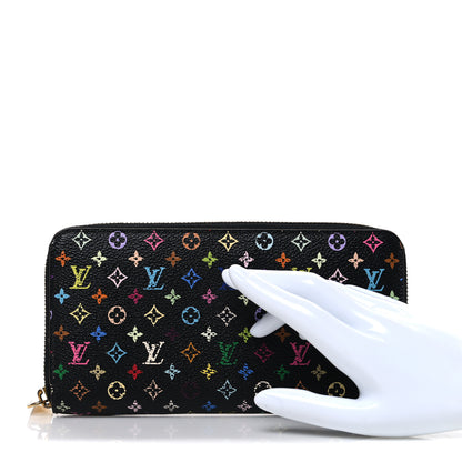 Louis Vuitton Monogram Multicolor Zippy Wallet Black Violet 2 of 8