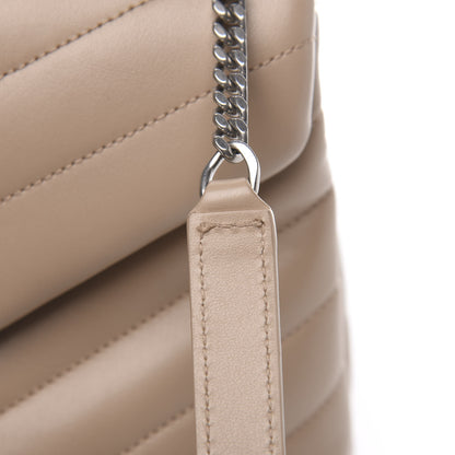 Saint Laurent Calfskin Y Quilted Monogram Small Loulou Chain Satchel Nude Powder 10 of 10